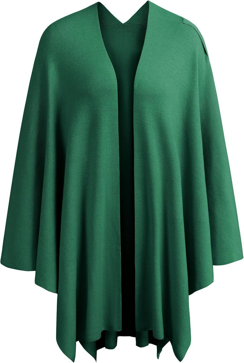 Puli Womens Large Cross Front Poncho Sweater Wrap Topper Knitted Elegant Shawls Cape for Fall Winter - Image 4